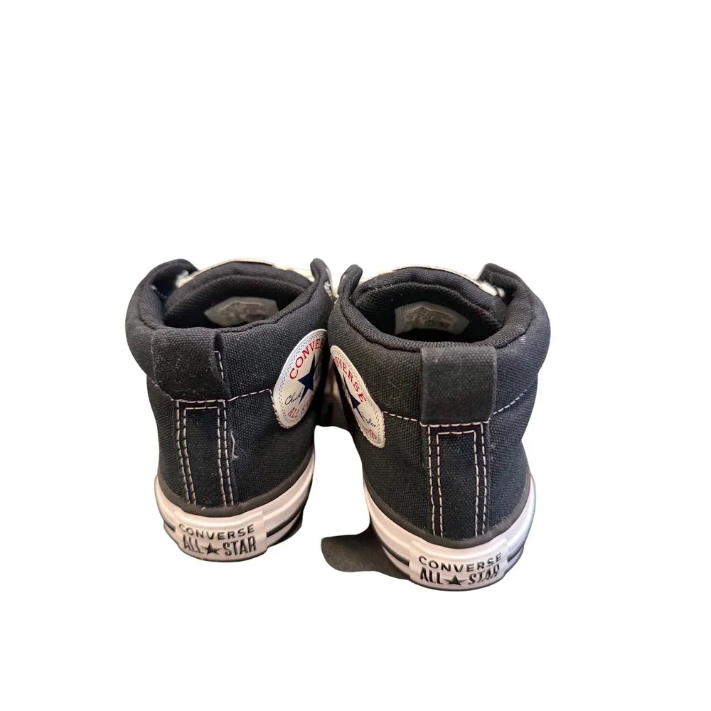 Converse All Star Chuck‎ Taylor Street Mid Black White Youth Sneakers Shoes SZ 2